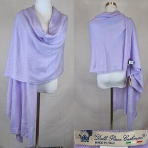Dalle Paine Cashmere Scarf 100% Cashmere Light Purple Italy NWT (96"x48") #W5551
